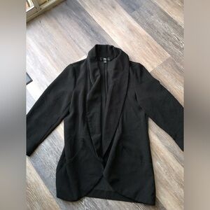 Black Women’s Blazer Elbow Length Open Front Size Small